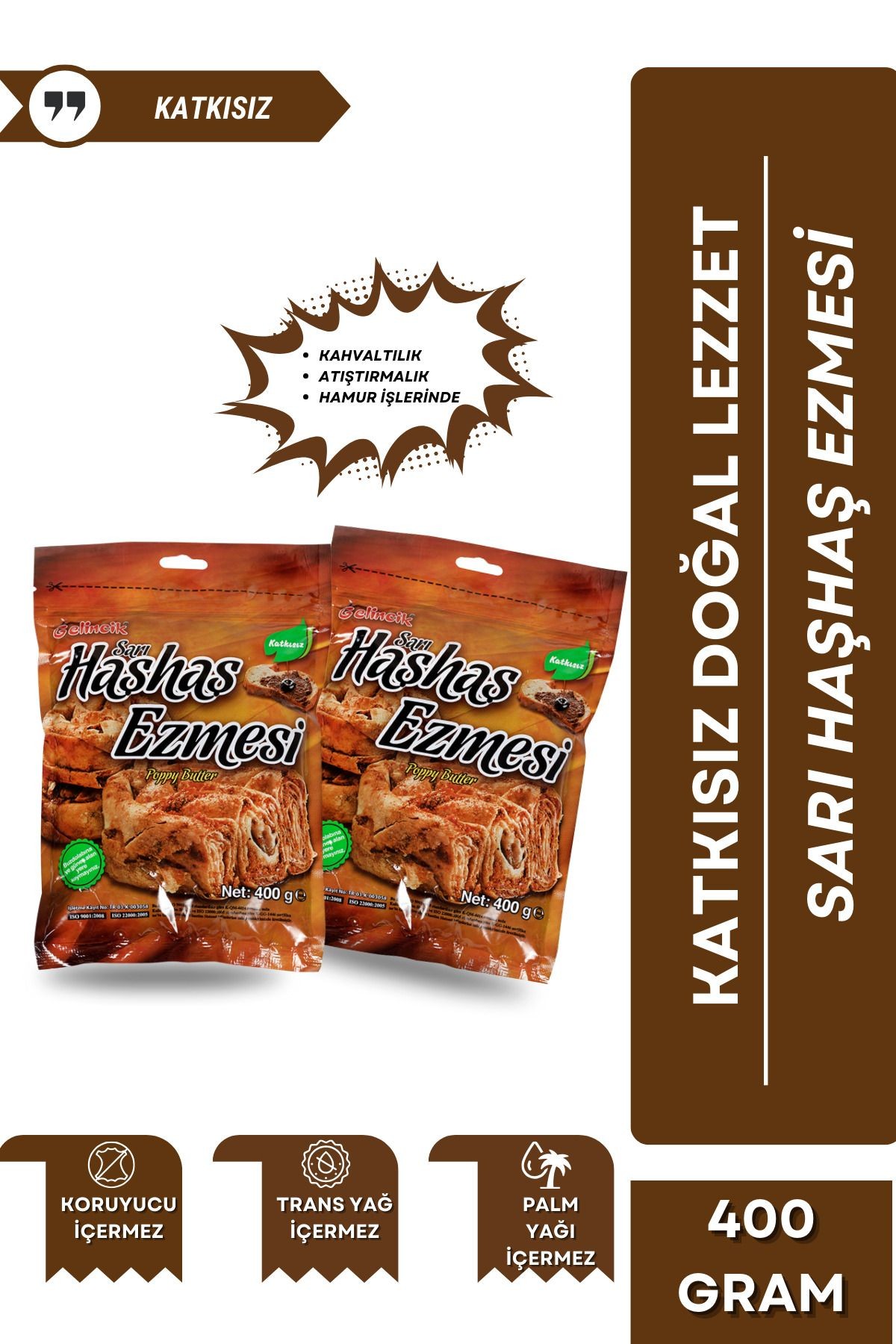 Kahvaltılık Hamur Işlerinde Doğal 500gr Özel Üretim Haşhaş Ezmesi