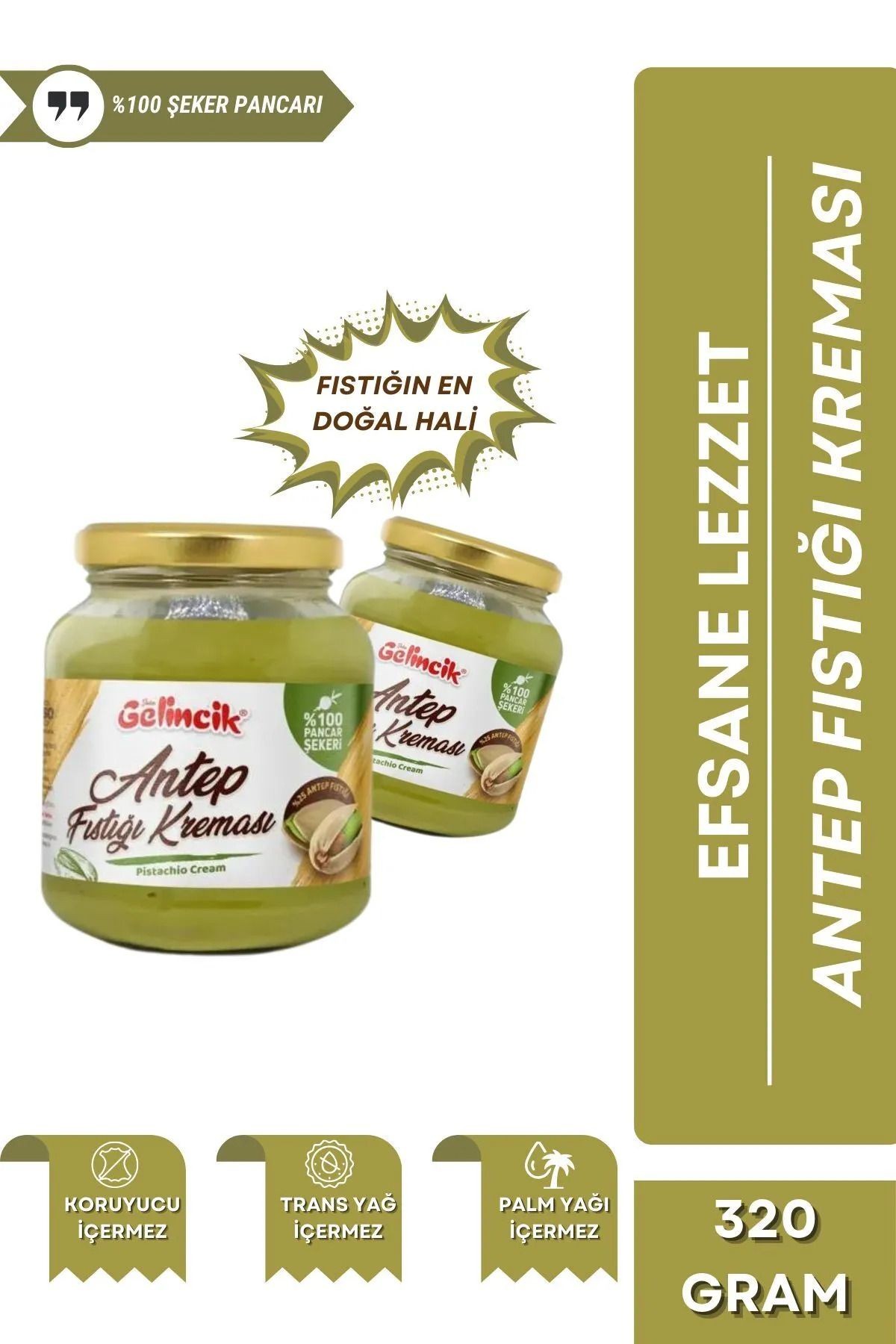 2'li Set 320G Leblebi Kreması ve 320G Kahvaltılık Sürülebilir Özel Üretim Antep Fıstığı Kreması