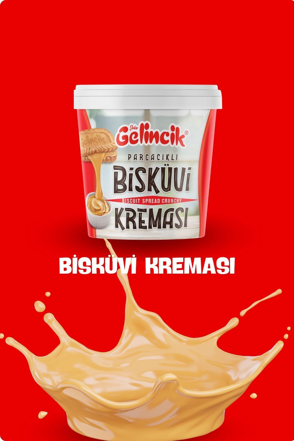 Parçacıklı Bisküvi Kreması Smooth Özel Üretim 1kg Kahvaltılık Krema Bisküvi Kreması 1000gr