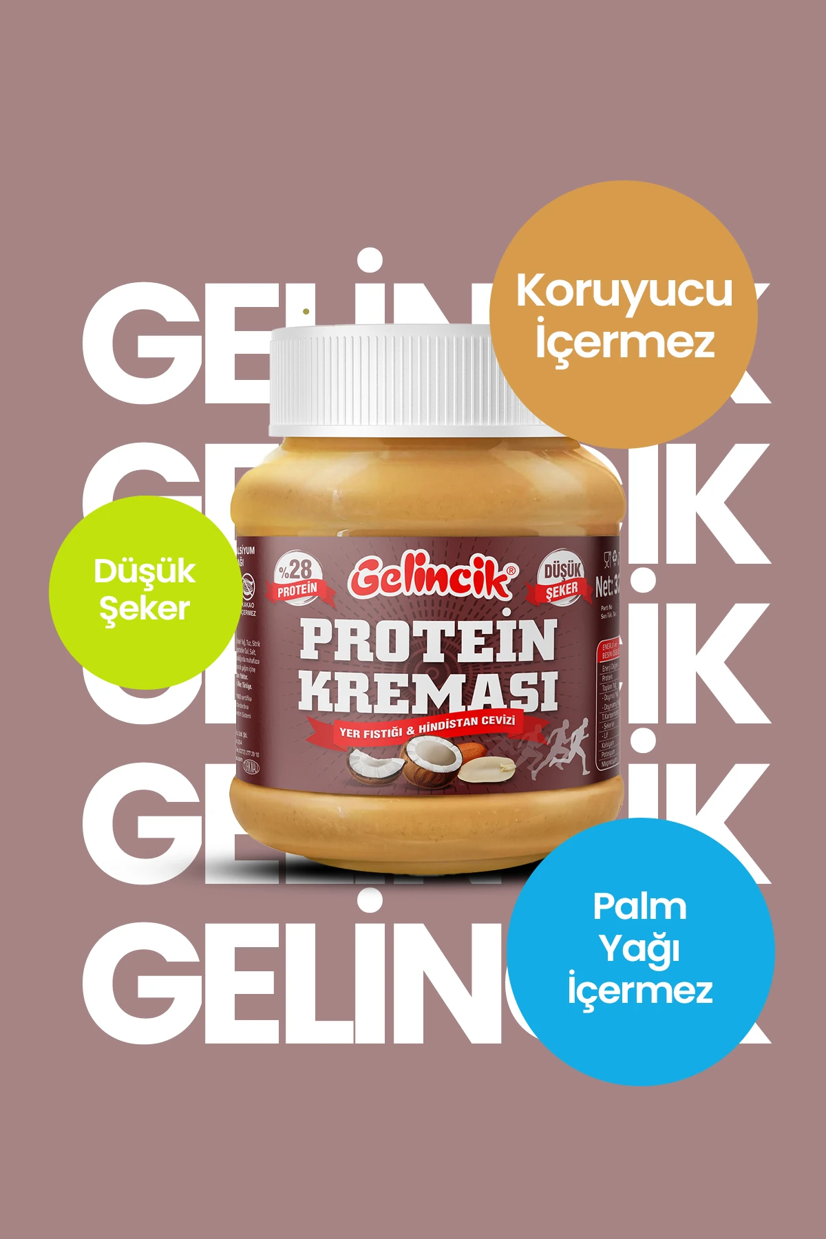 Kahvaltılık Sürülebilir Katkısız 320gr Özel Üretim Protein Kreması 100gr'da 28gr Içerir