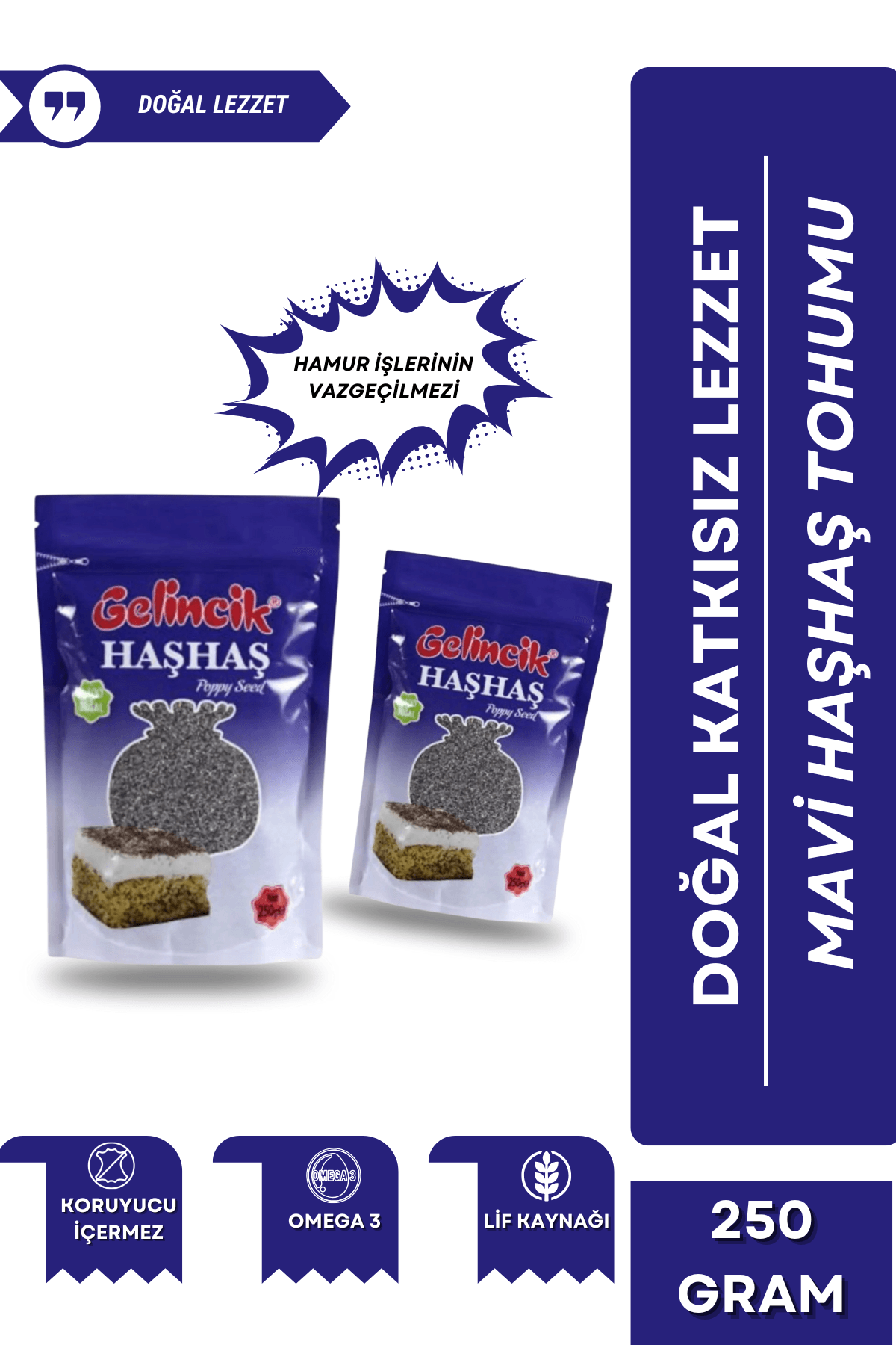 Doğal Katkısız Mavi Haşhaş Tohumu 250 gr