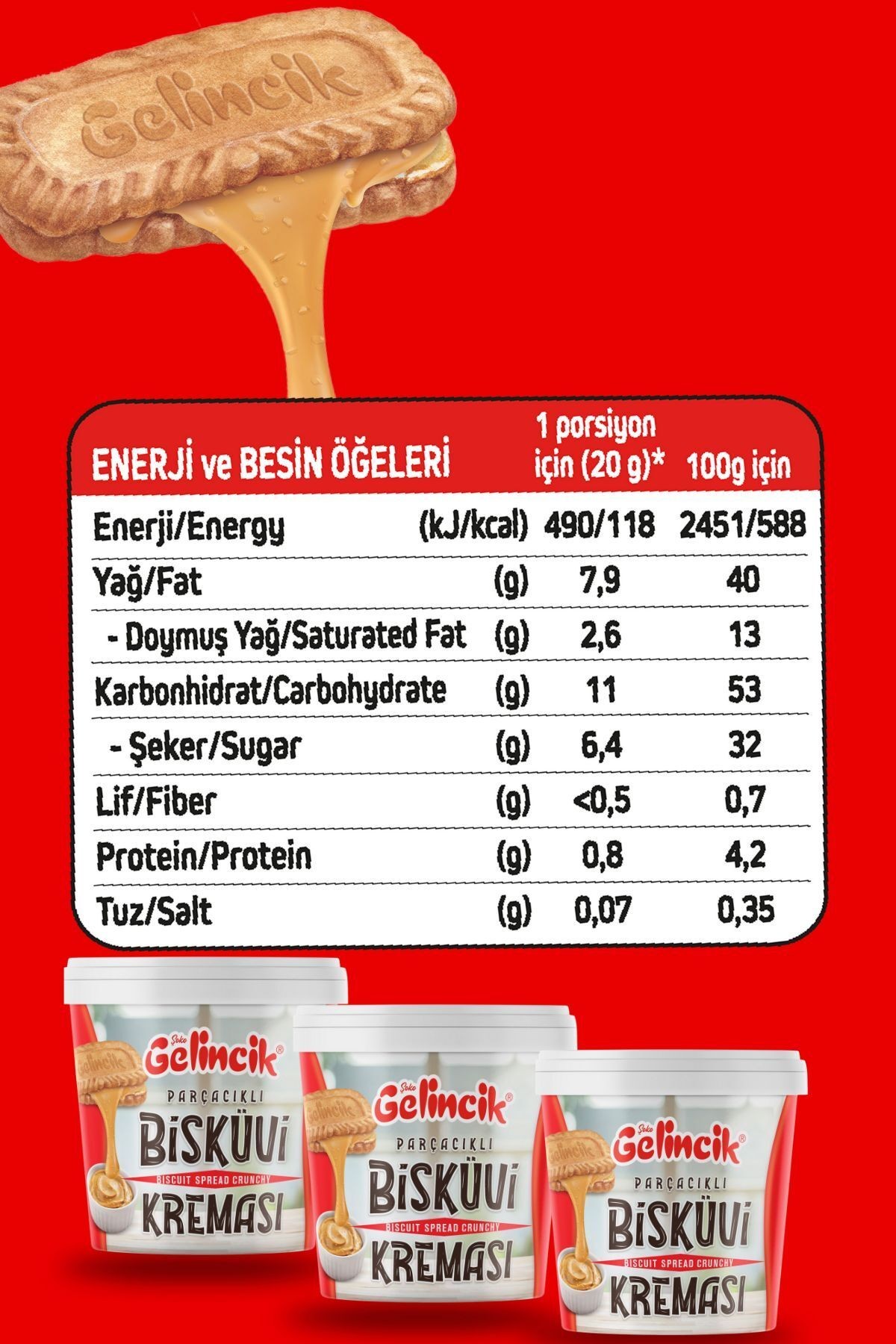 Parçacıklı Bisküvi Kreması Smooth Özel Üretim 1kg Kahvaltılık Krema Bisküvi Kreması 1000gr