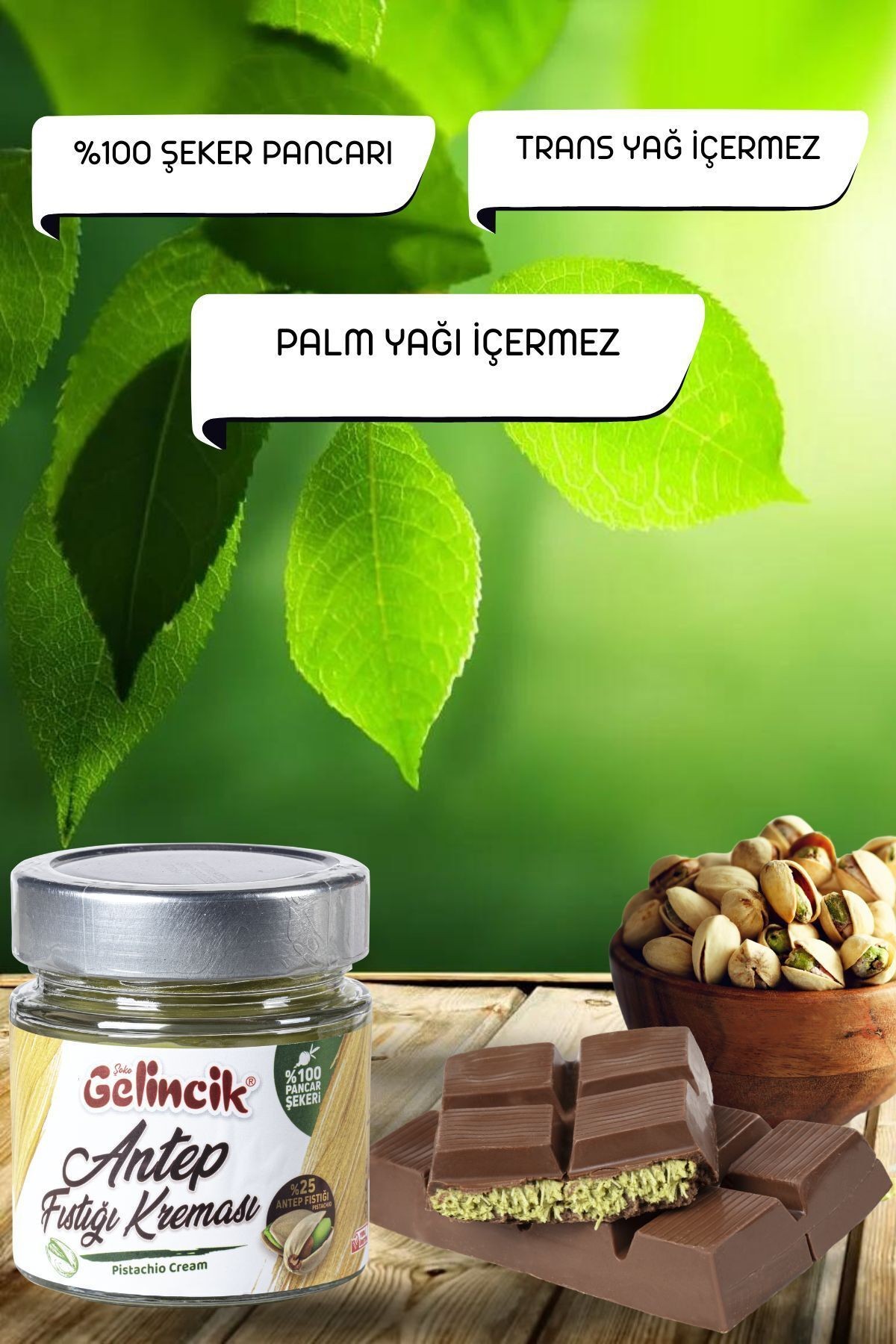 Kahvaltılık Sürülebilir Doğal Katkısız 320gr Özel Üretim Antep Fıstığı Kreması
