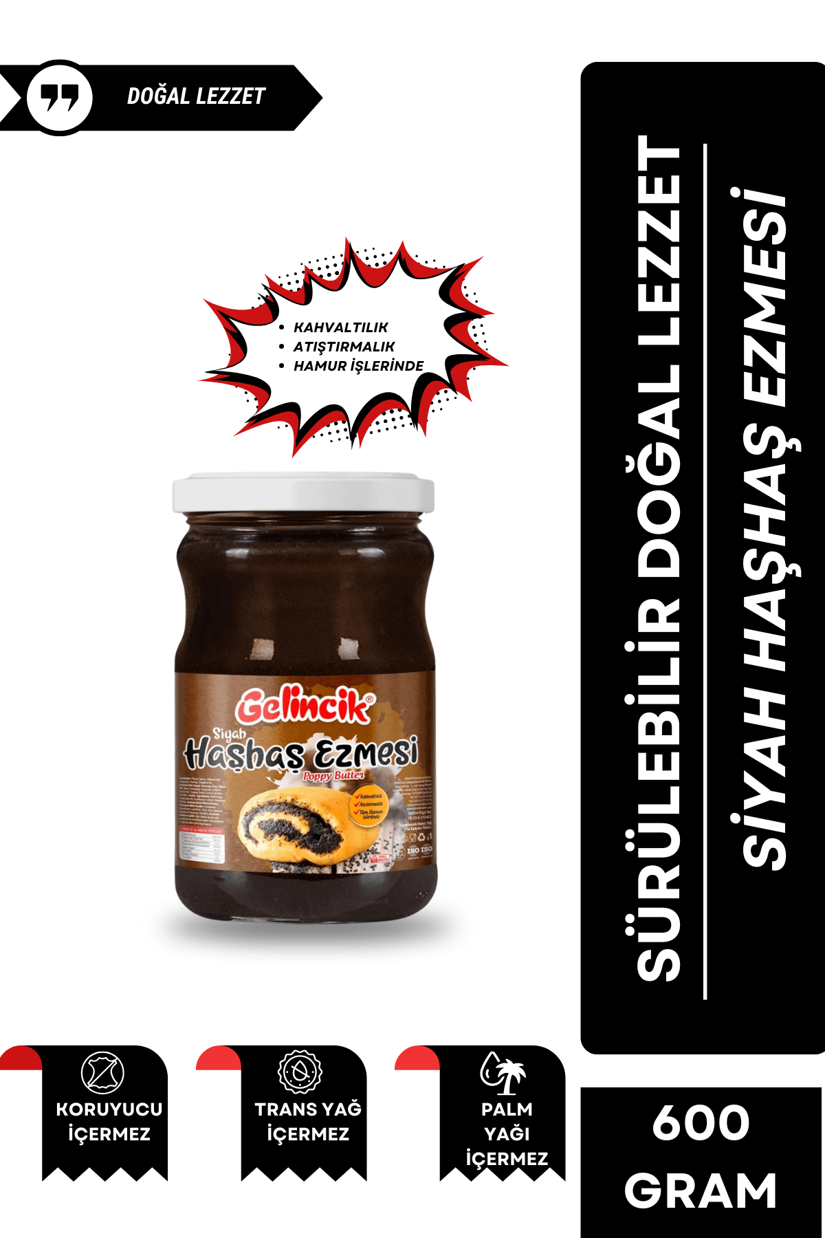 Siyah Haşhaş Ezmesi 600 Gr Kavanoz