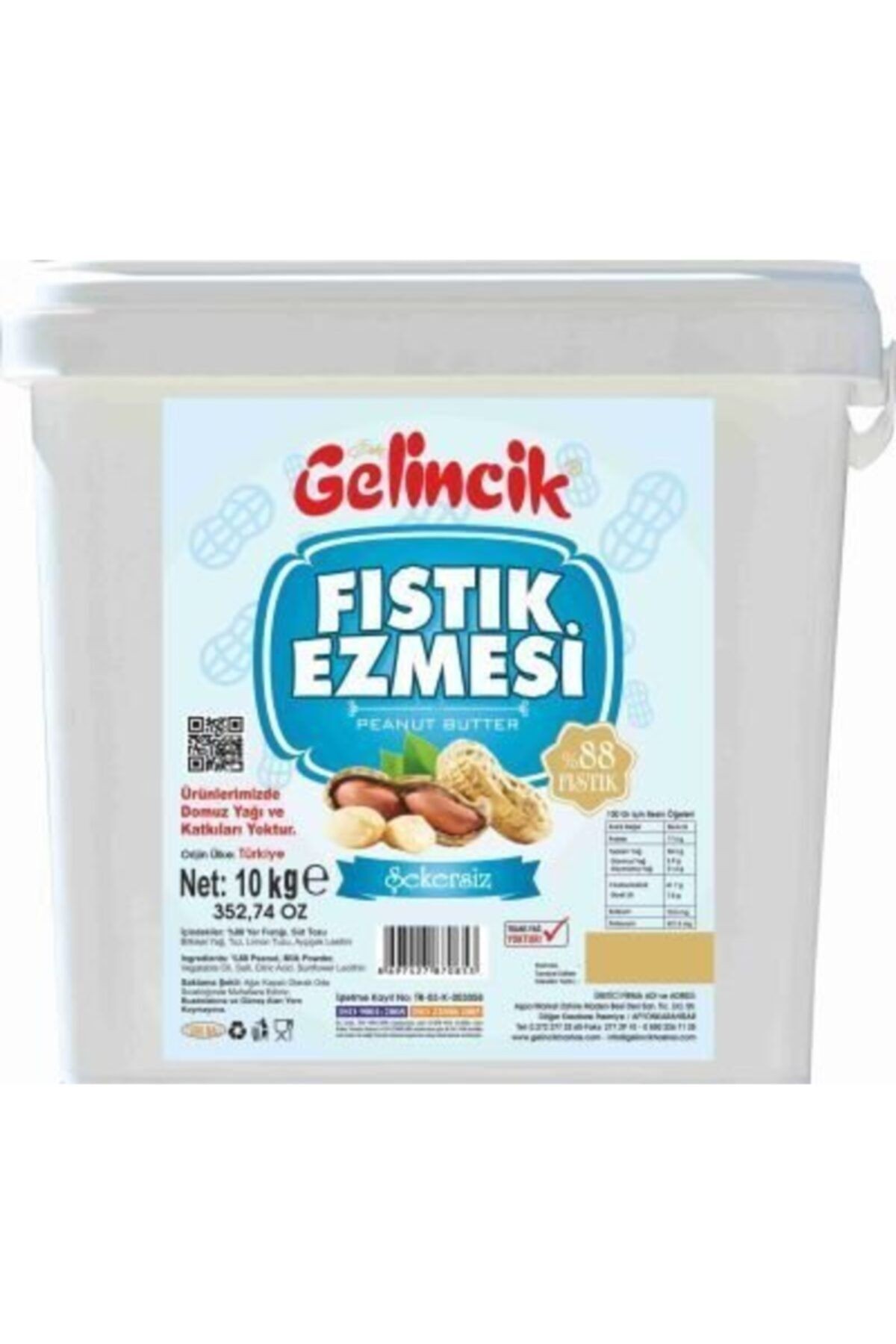 Kahvaltılık Sürülebilir Doğal Katkısız 10kg Özel Üretim Şekersiz Parçacıklı Fıstık Ezmesi