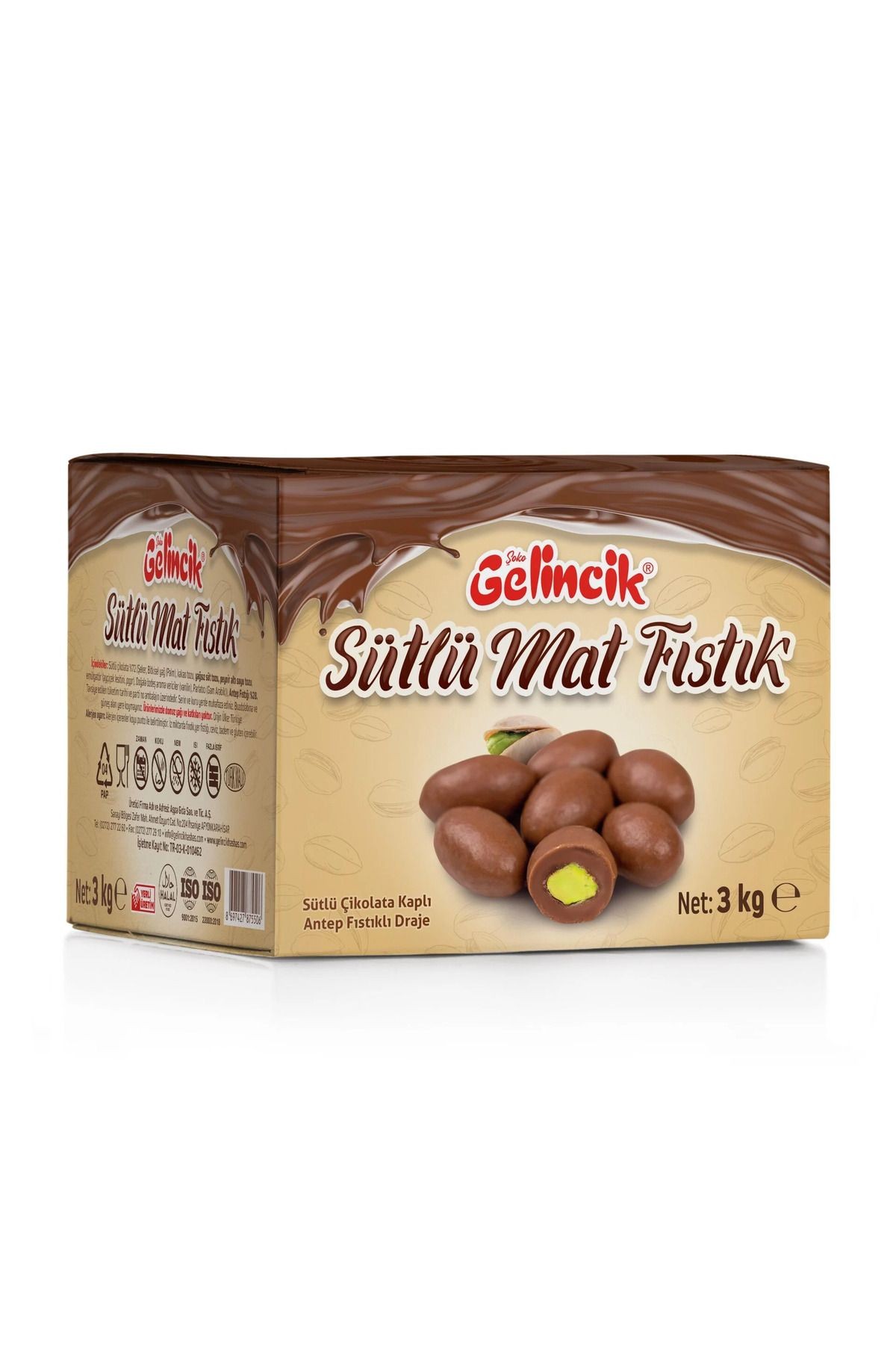 3 Kg Draje Sütlü Mat Fıstık