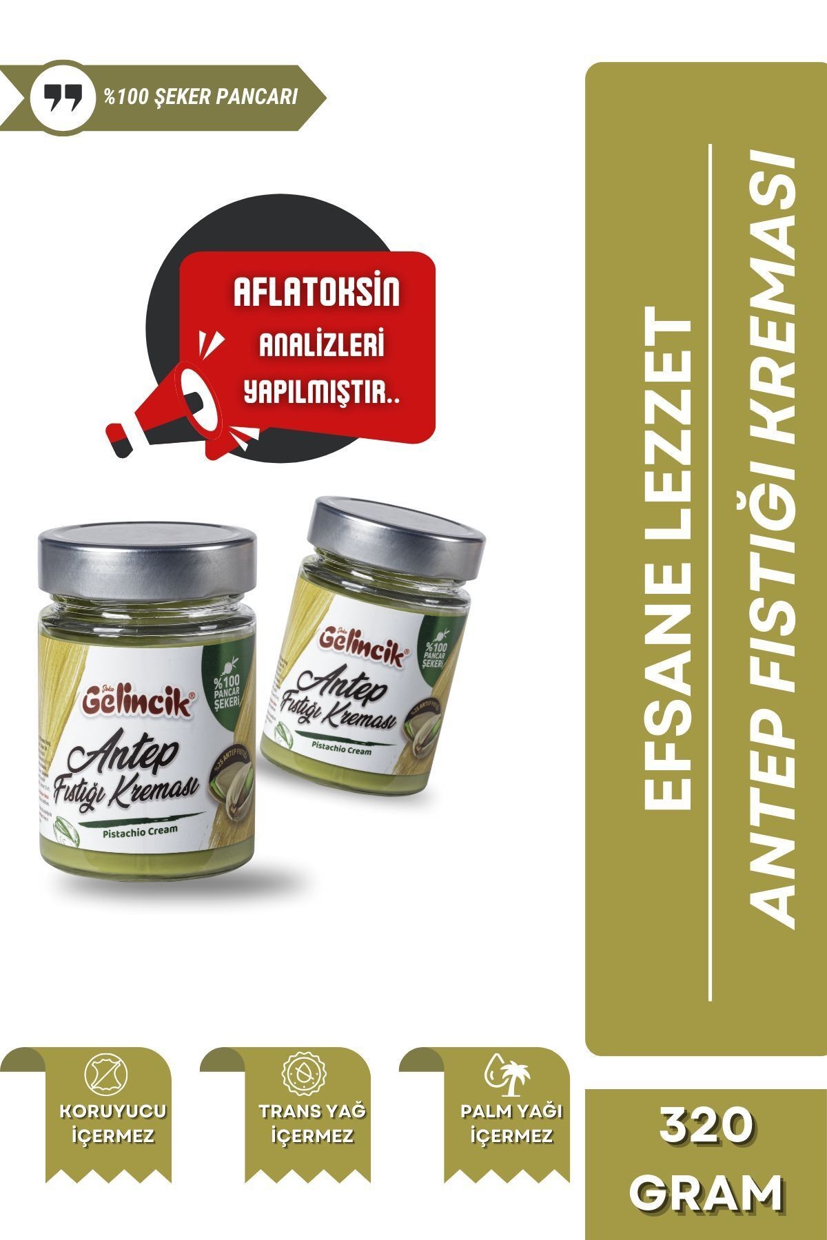 Gelincik 320gr Antep Fıstığı Kreması %25 Antep Fıstığı Içerir Dubai Çikolatası Özel