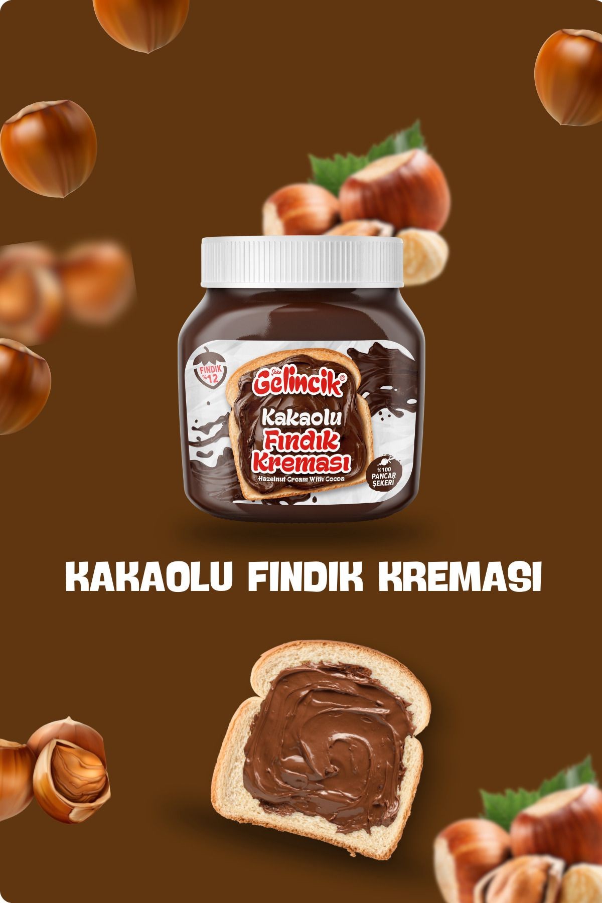 Kahvaltılık Sürülebilir Doğal Katkısız 650gr Özel Üretim Kakaolu Fındık Kreması Parçacıklı
