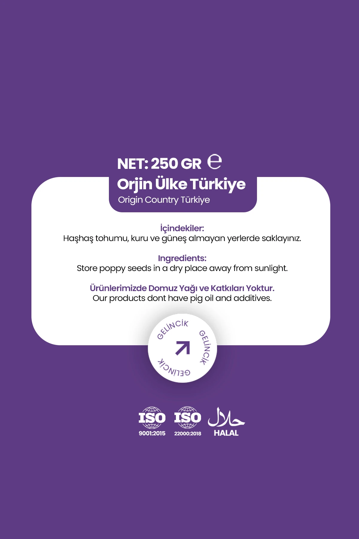 Doğal Katkısız Sarı Haşhaş Tohumu 250gr