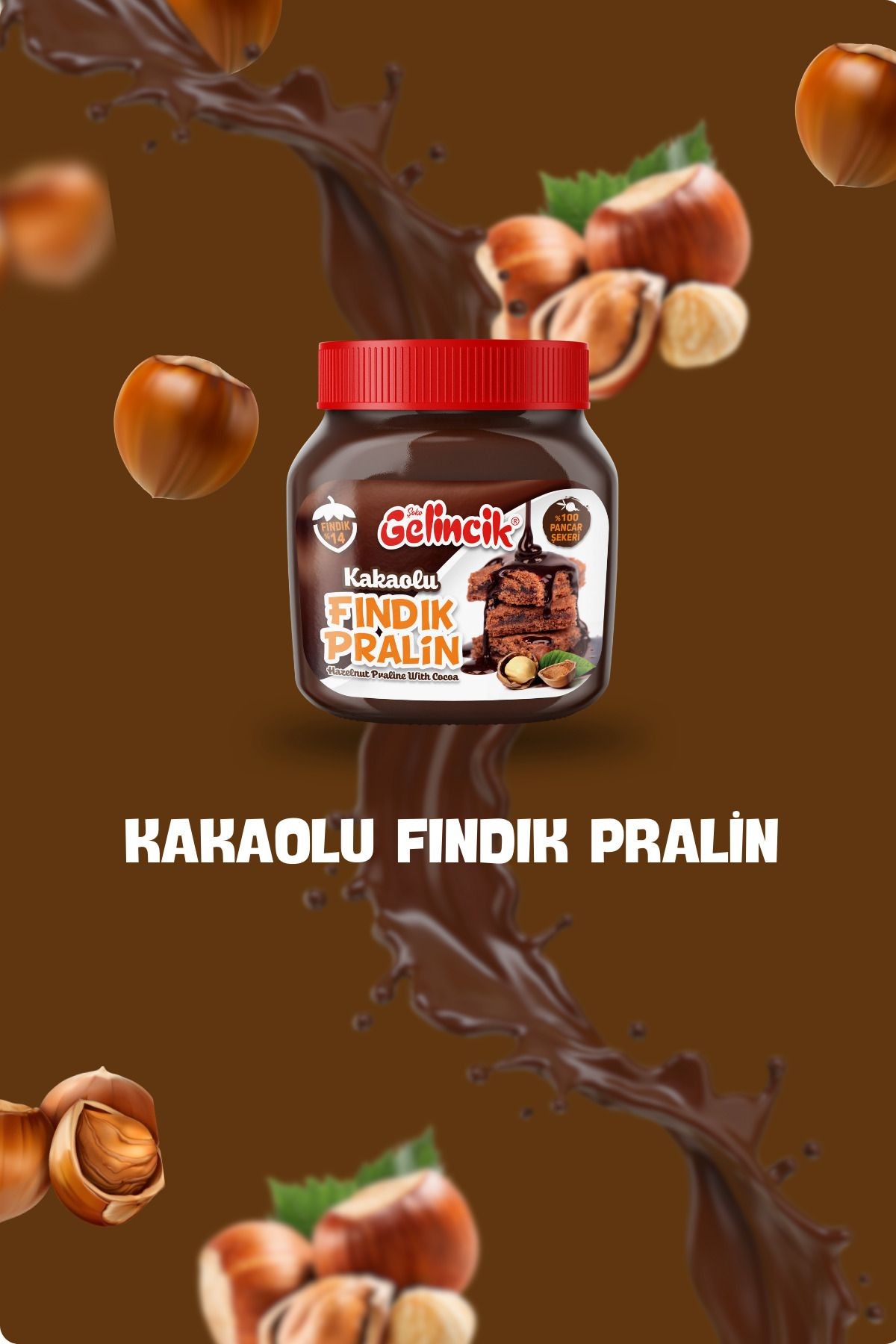 Kahvaltılık Sürülebilir Doğal Katkısız 650gr Özel Üretim Kakaolu Fındık Pralin