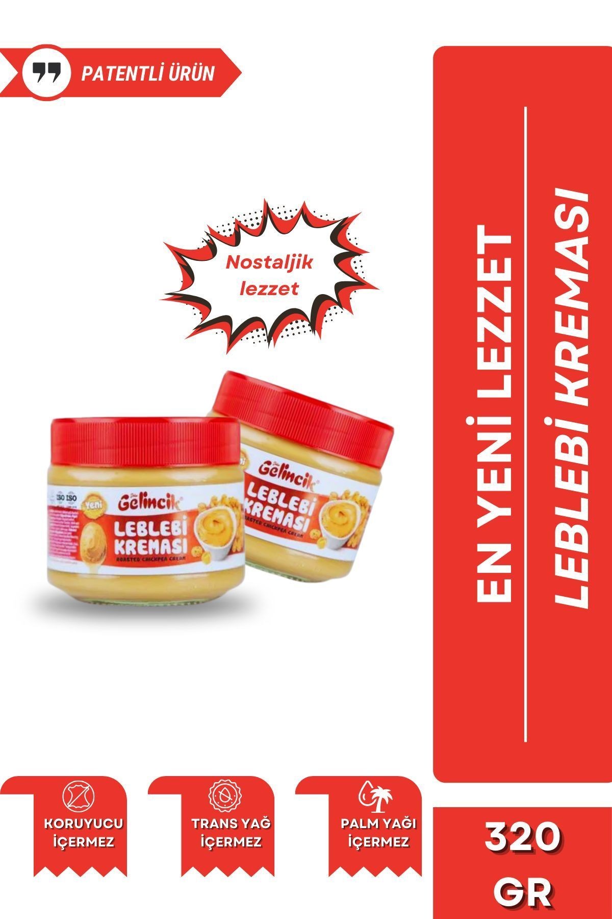 Kahvaltılık Sürülebilir Doğal Katkısız 320gr Özel Üretim Orijinal Leblebi Kreması