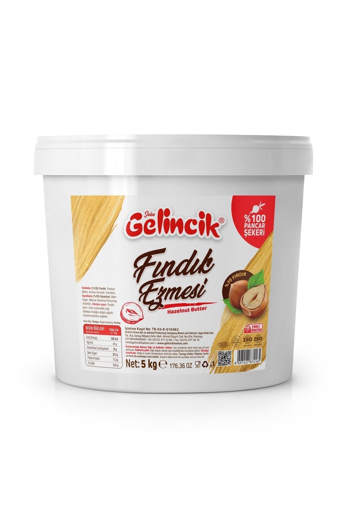 Kahvaltılık Sürülebilir Doğal Katkısız 5kg Özel Üretim Fındık Ezmesi