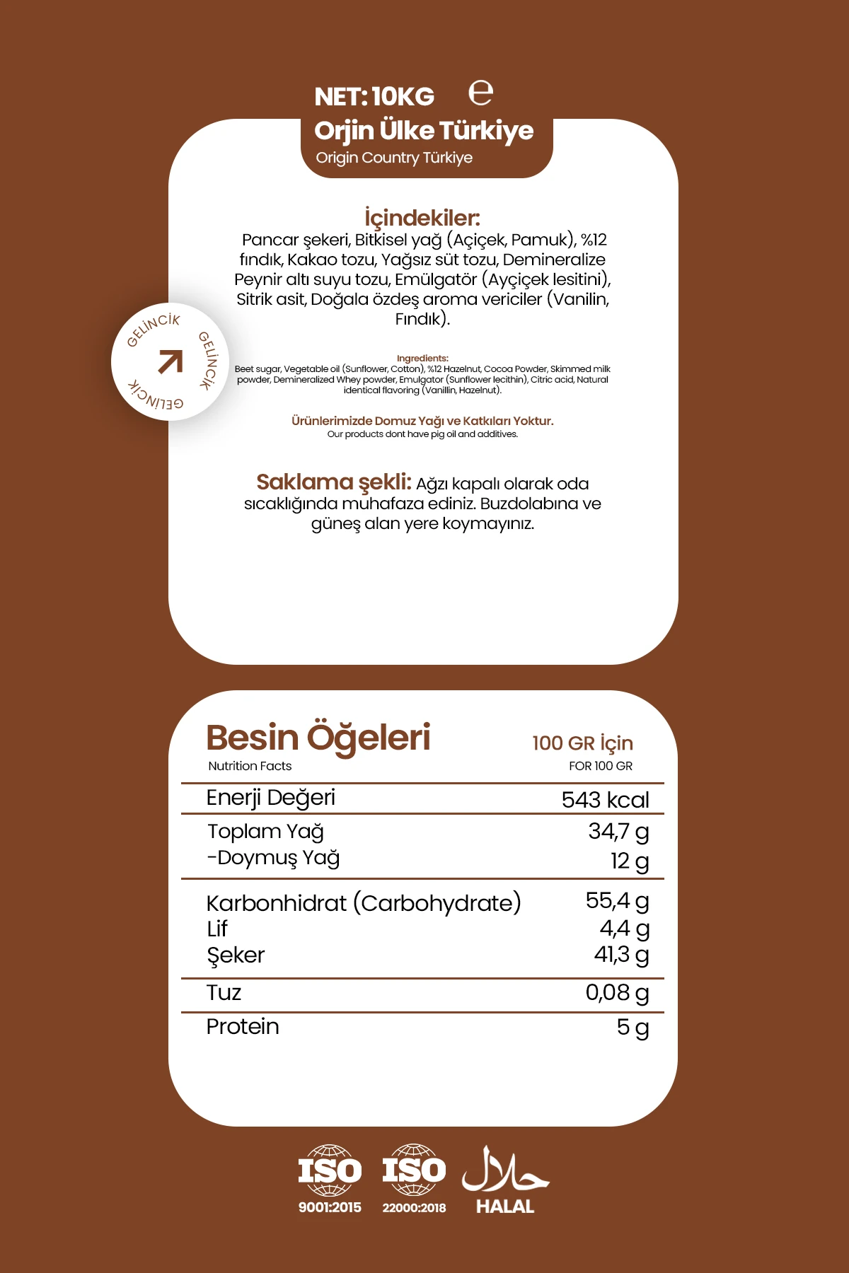 Kahvaltılık Sürülebilir Doğal Katkısız 10kg Özel Üretim Kakaolu Fındık