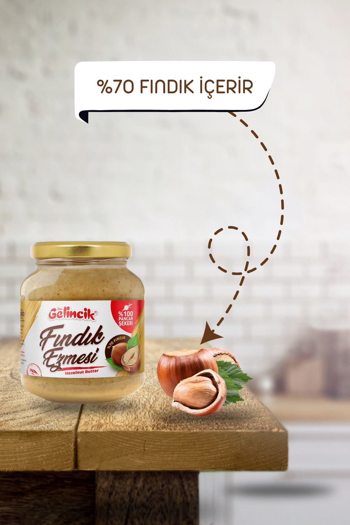 Kahvaltılık Sürülebilir Doğal Katkısız 300gr Özel Üretim Fındık Ezmesi