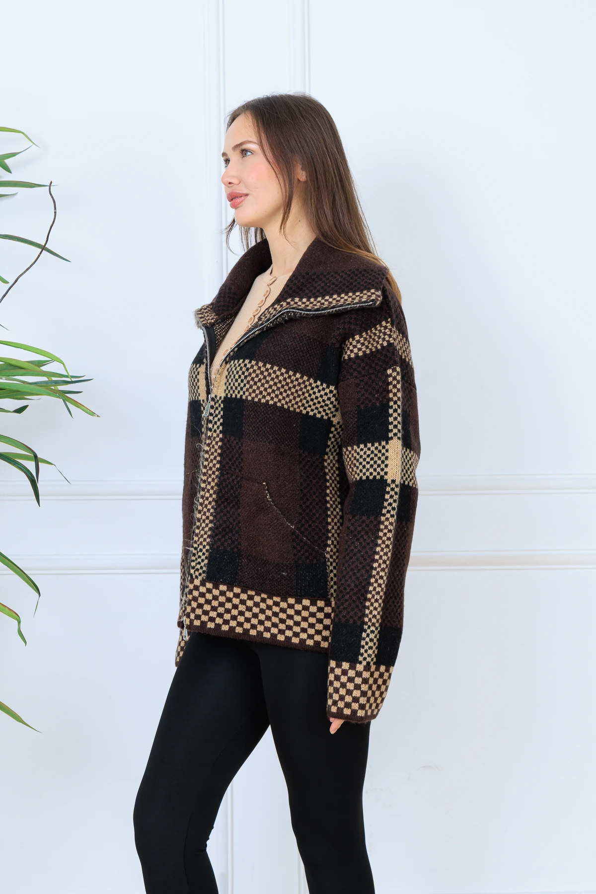 CPSL9099 FERMUARLI TRİKO CEKET