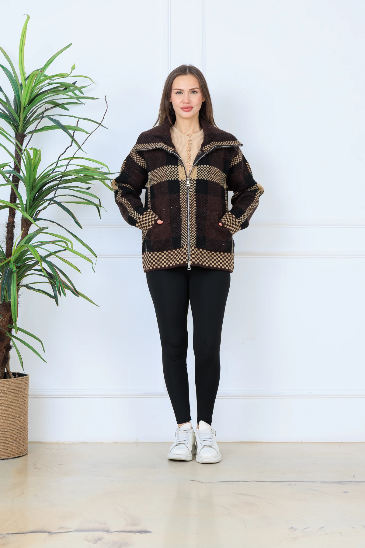 CPSL9099 FERMUARLI TRİKO CEKET