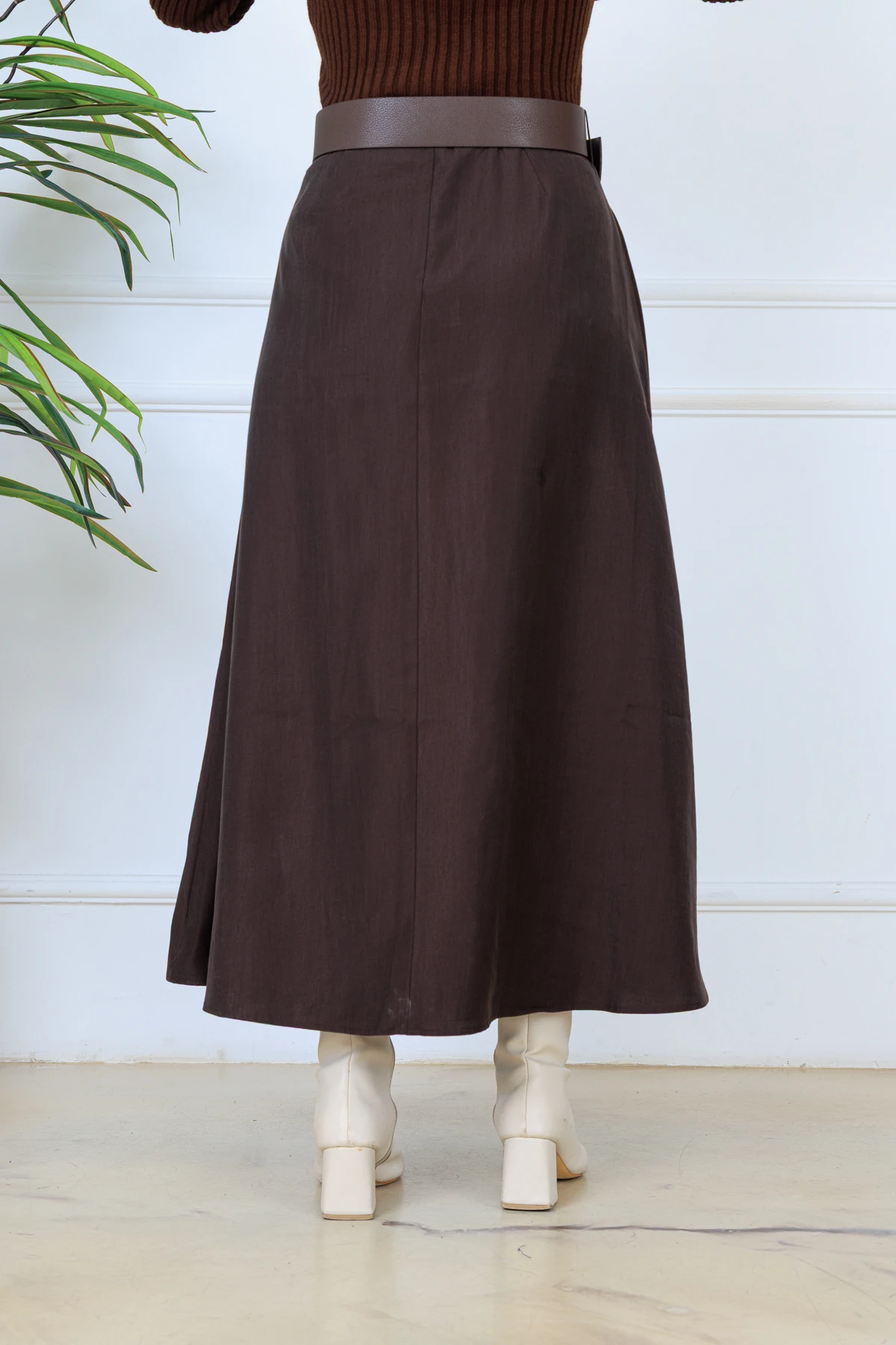 CPSL 4719 KALIN KEMERLİ YIRTMAÇLI ETEK