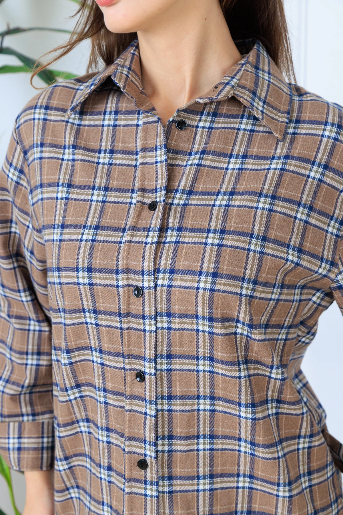 CPSL2975 KARE DESEN ODUNCU GÖMLEK