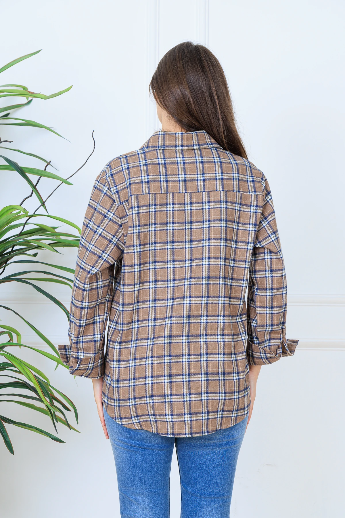 CPSL2975 KARE DESEN ODUNCU GÖMLEK