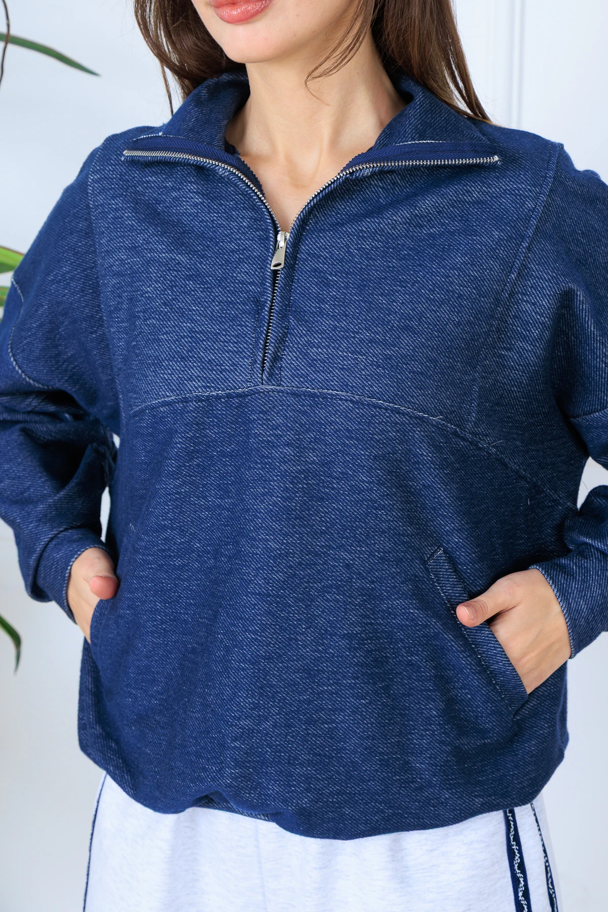 CPSL8913 FERMUARLI KOT SWEAT