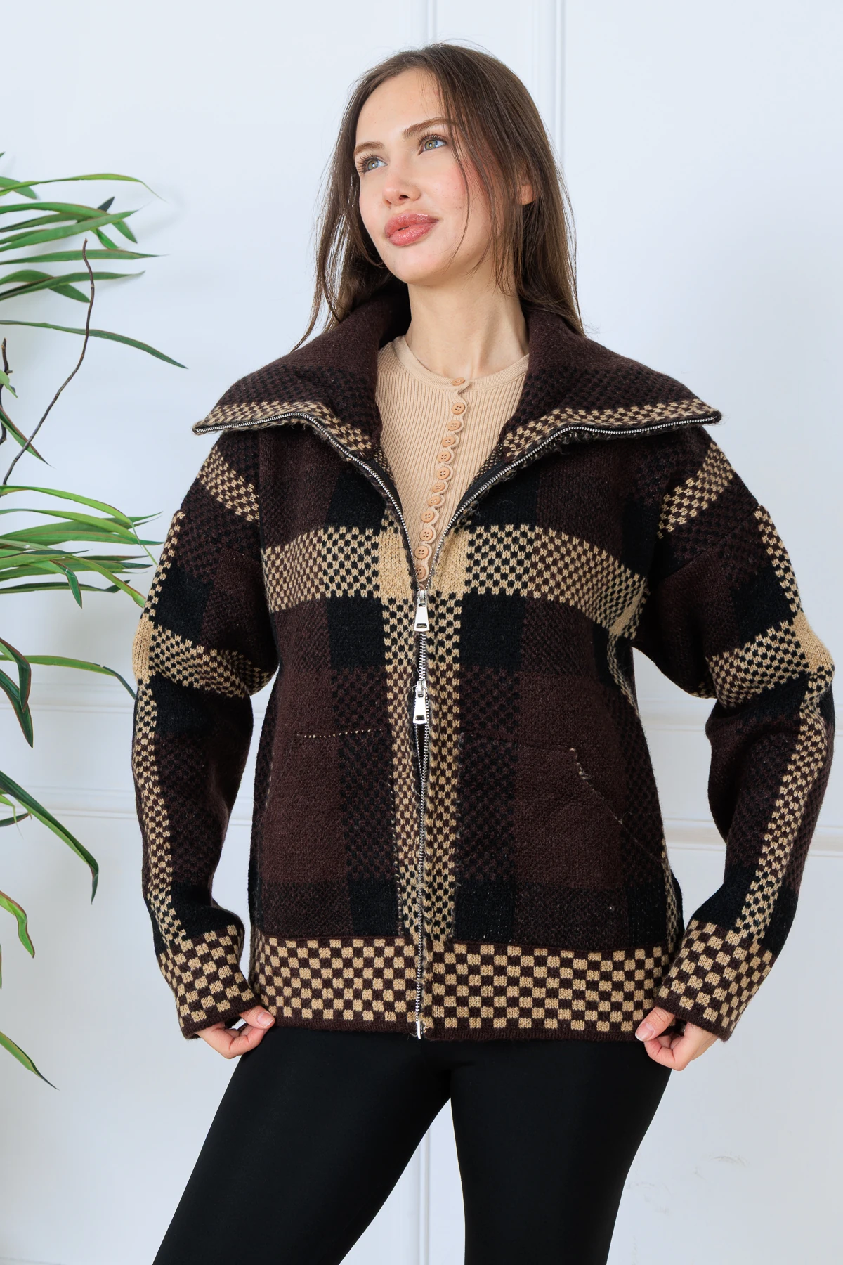 CPSL9099 FERMUARLI TRİKO CEKET