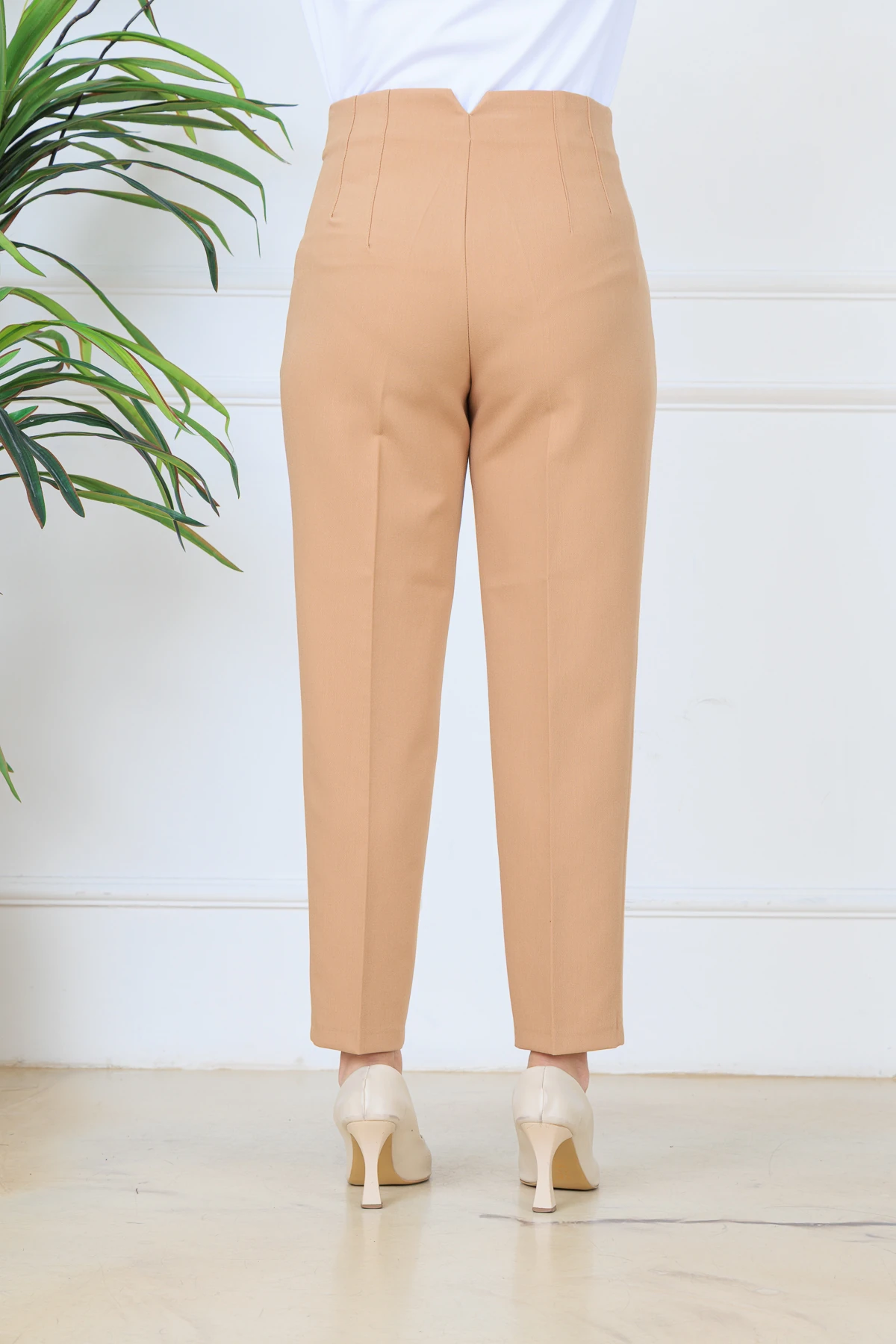 CPSL5113 YÜKSEK BEL PİLE DETAYLI PANTOLON