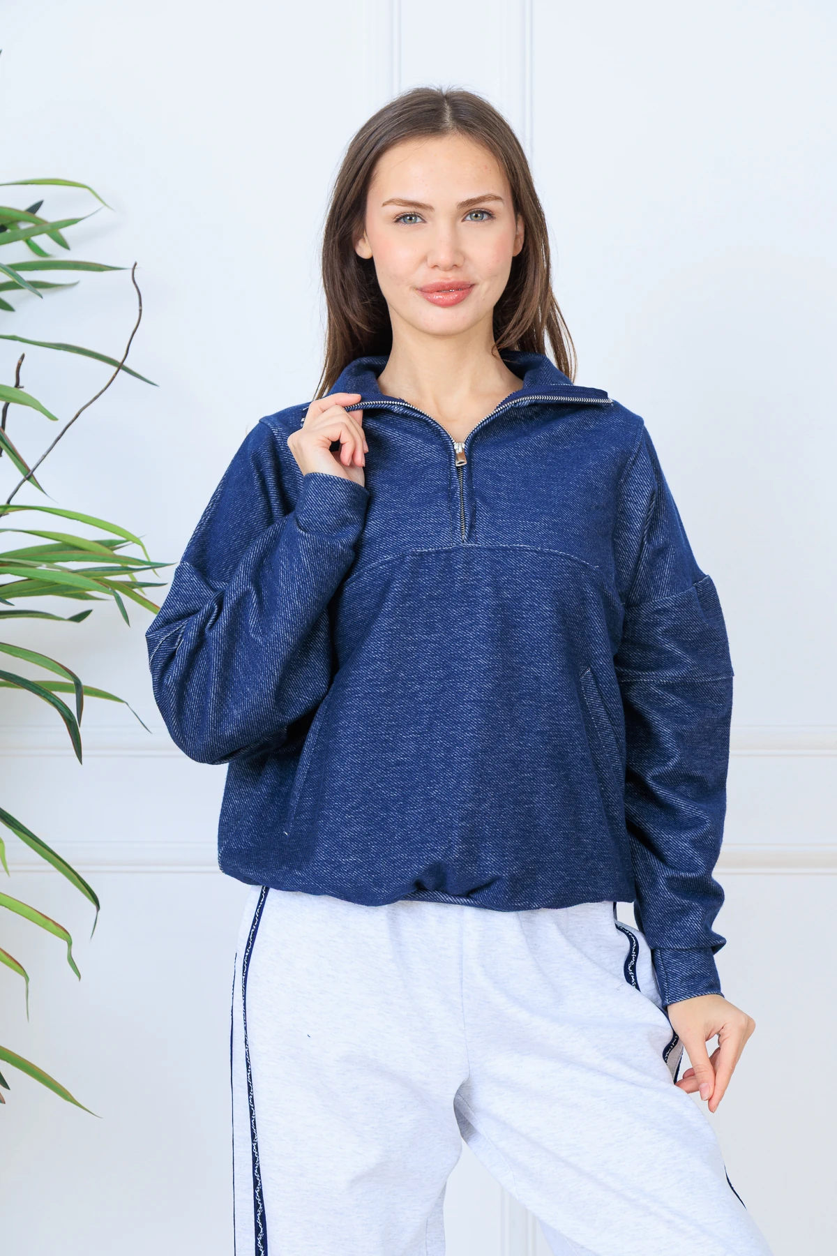 CPSL8913 FERMUARLI KOT SWEAT