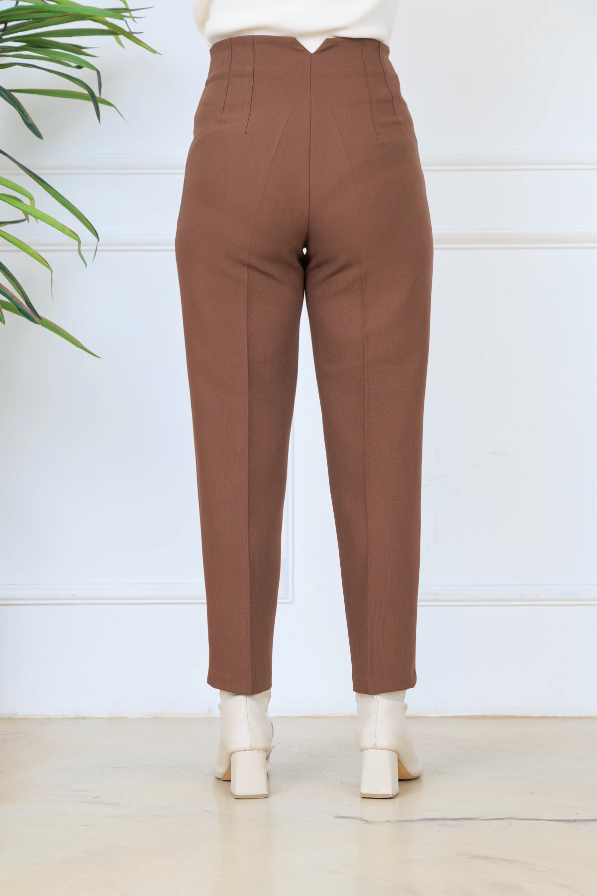 CPSL5113 YÜKSEK BEL PİLE DETAYLI PANTOLON