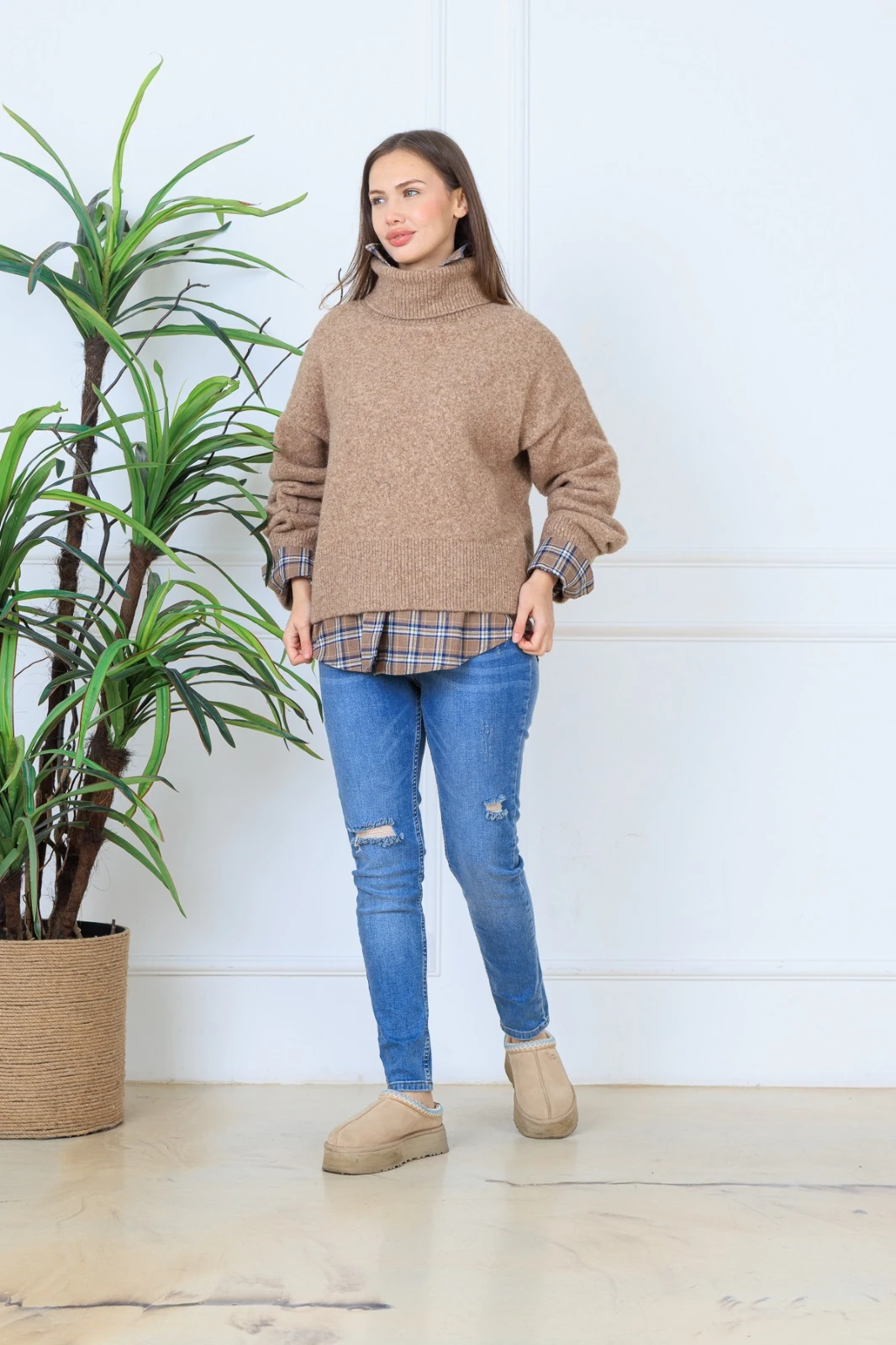 Mavi Yırtıklı Skinny Fit Kadın Kot Pantolon