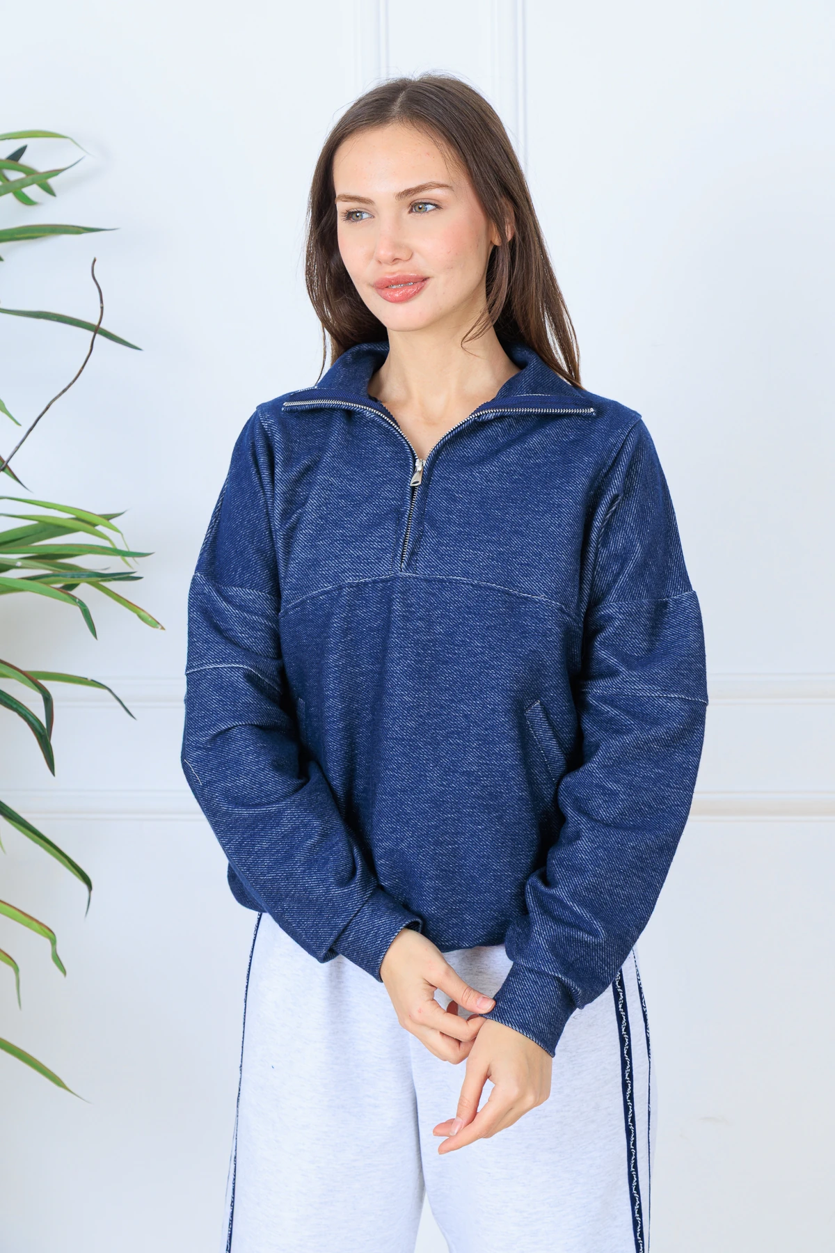 CPSL8913 FERMUARLI KOT SWEAT