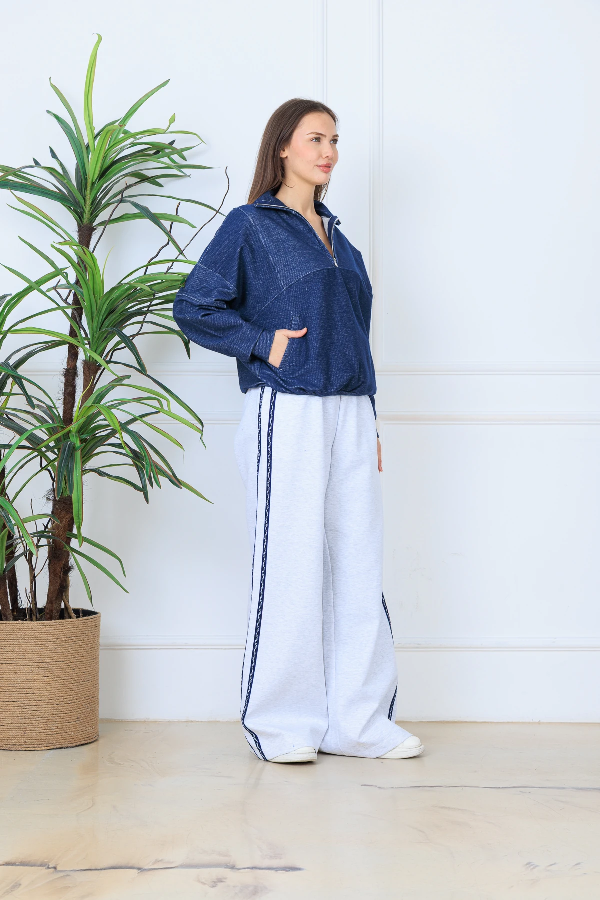 CPSL8913 FERMUARLI KOT SWEAT