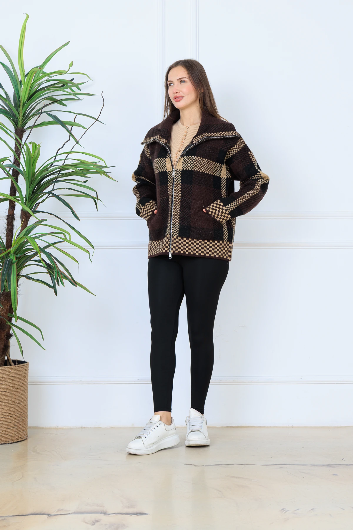 CPSL9099 FERMUARLI TRİKO CEKET