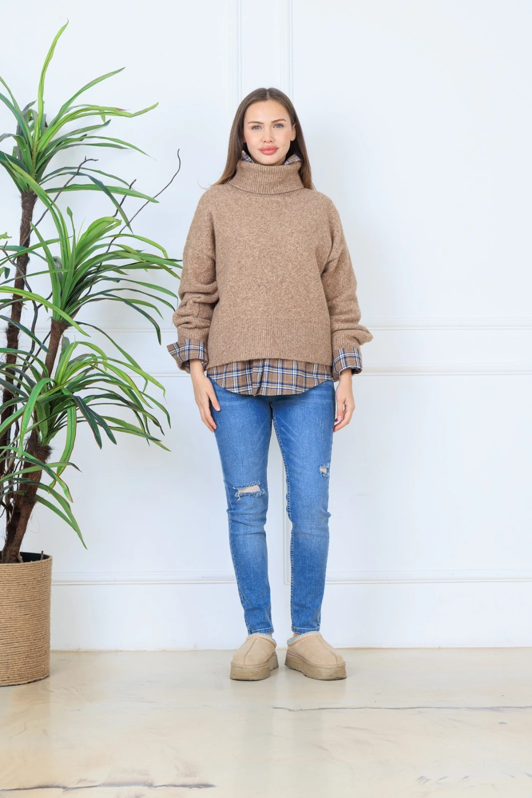 Mavi Yırtıklı Skinny Fit Kadın Kot Pantolon