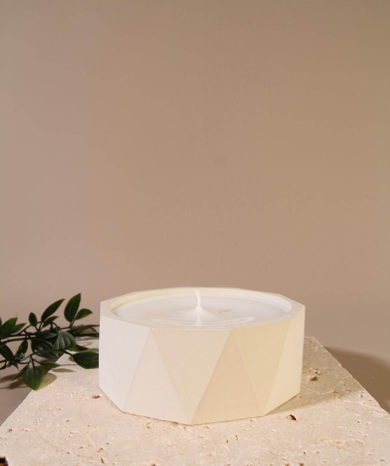 Beton Saksılı Dekoratif Soya Wax Mum