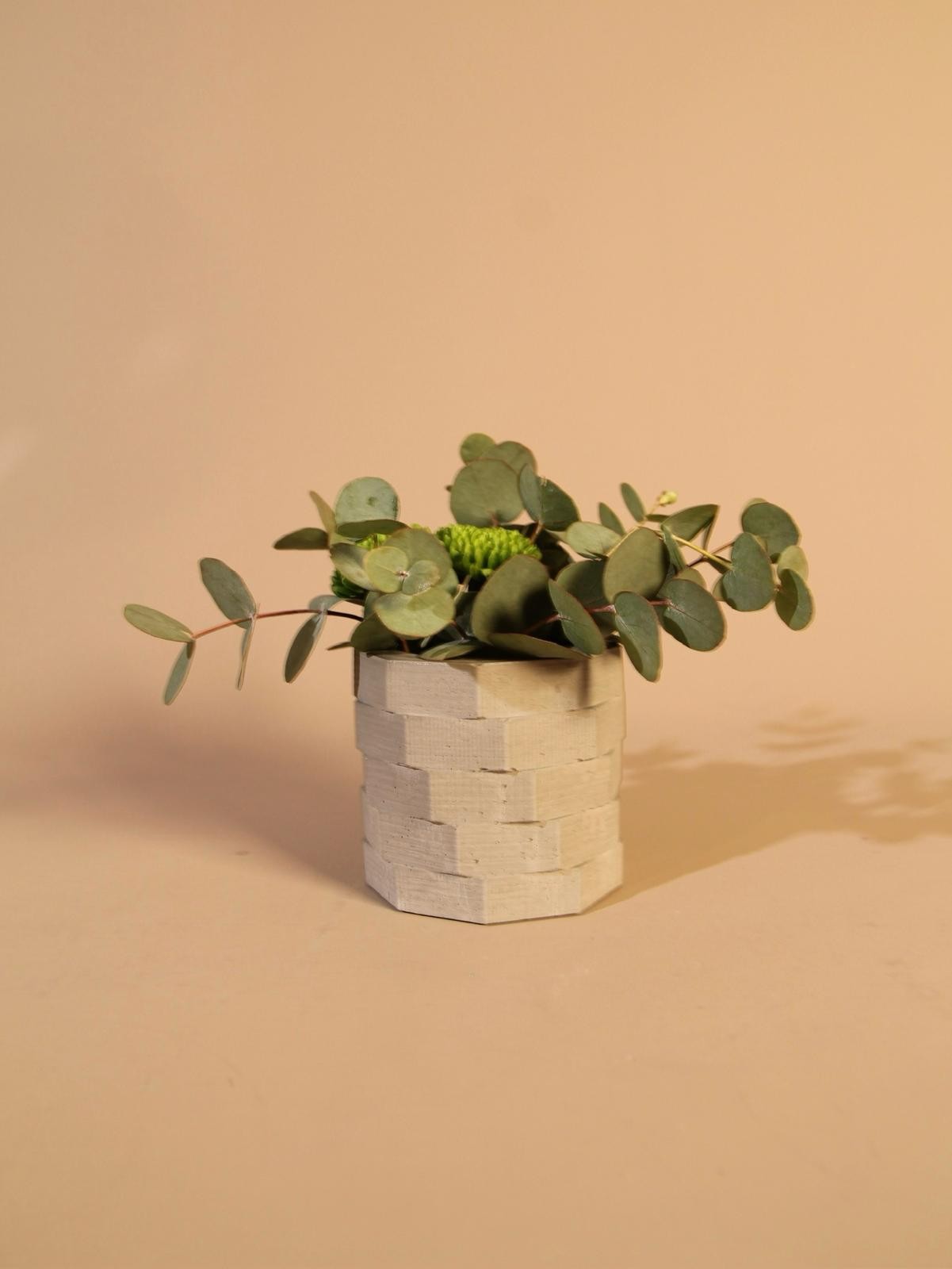 Natura Bloc Mini Beton Saksı Gri