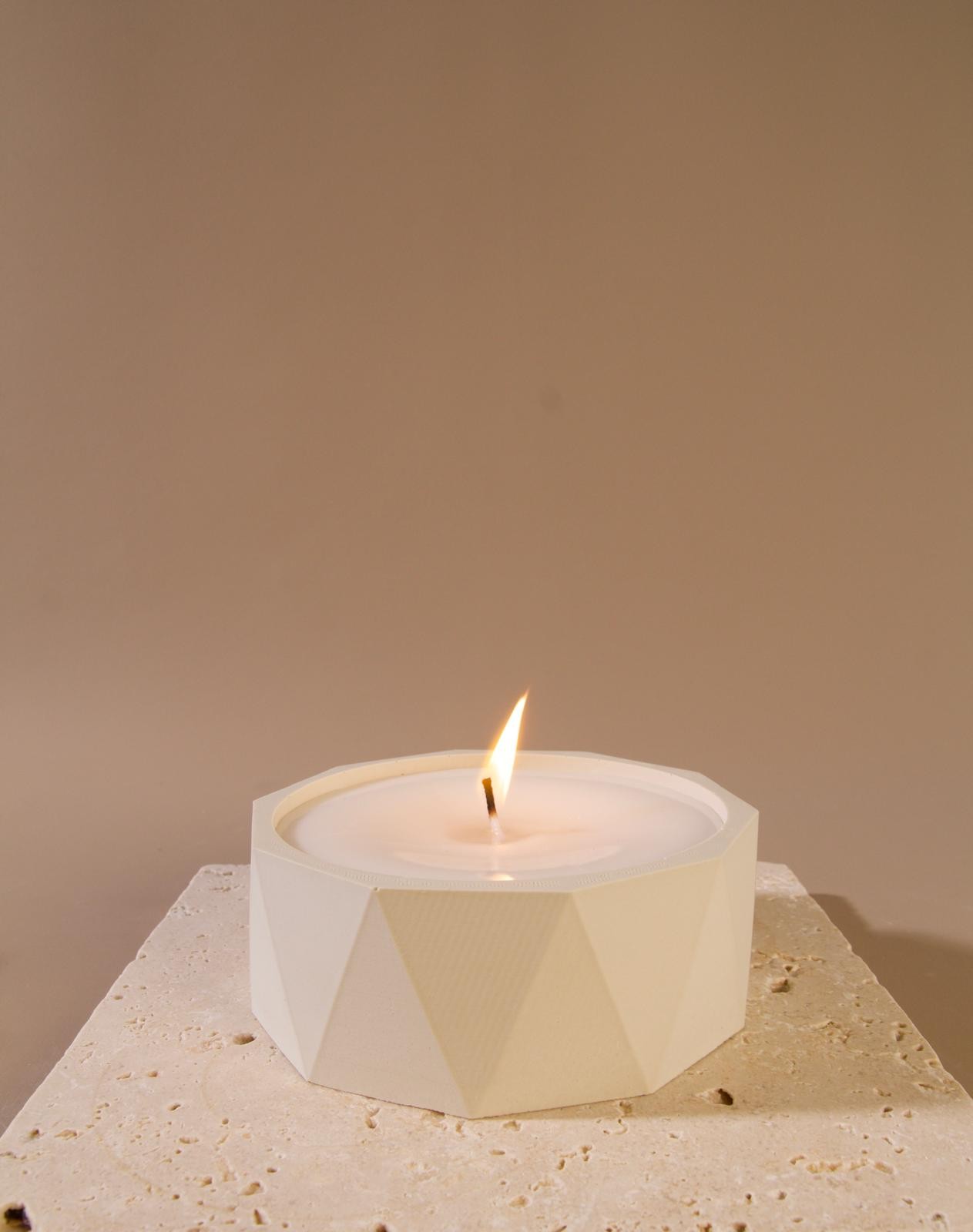 Beton Saksılı Dekoratif Soya Wax Mum