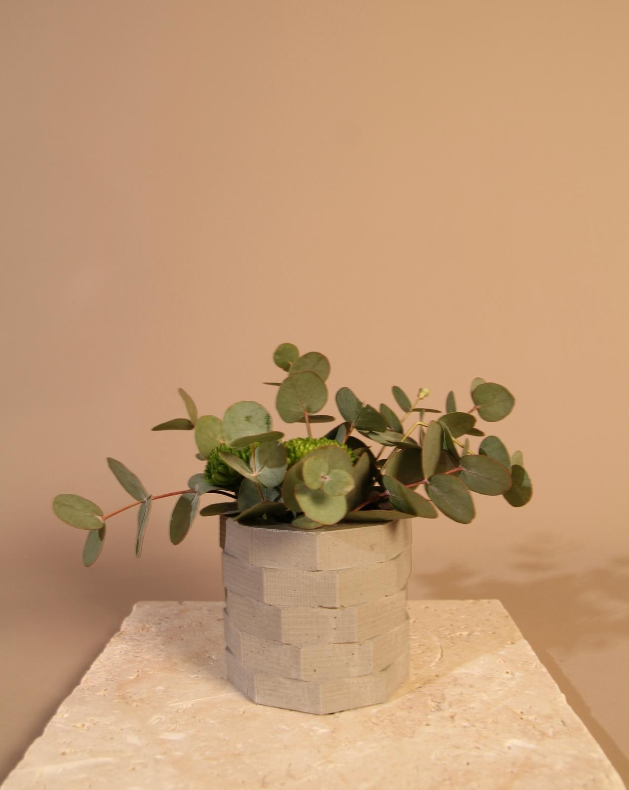 Natura Bloc Mini Beton Saksı Gri