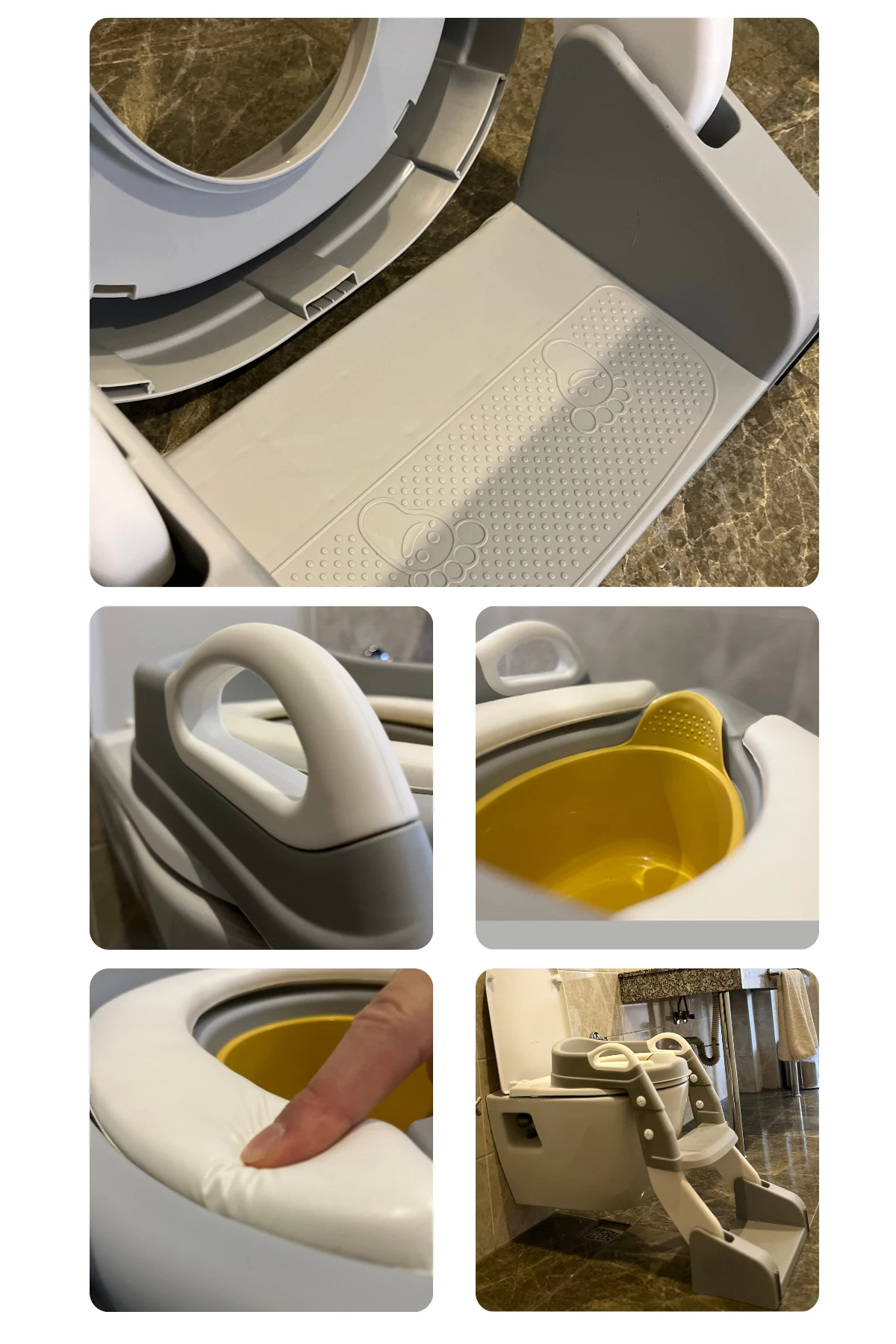 Latrina Çocuk Tuvaleti Lazımlık, Tuvalet Adaptörü , Merdivenli Tuvalet Eğitim Seti