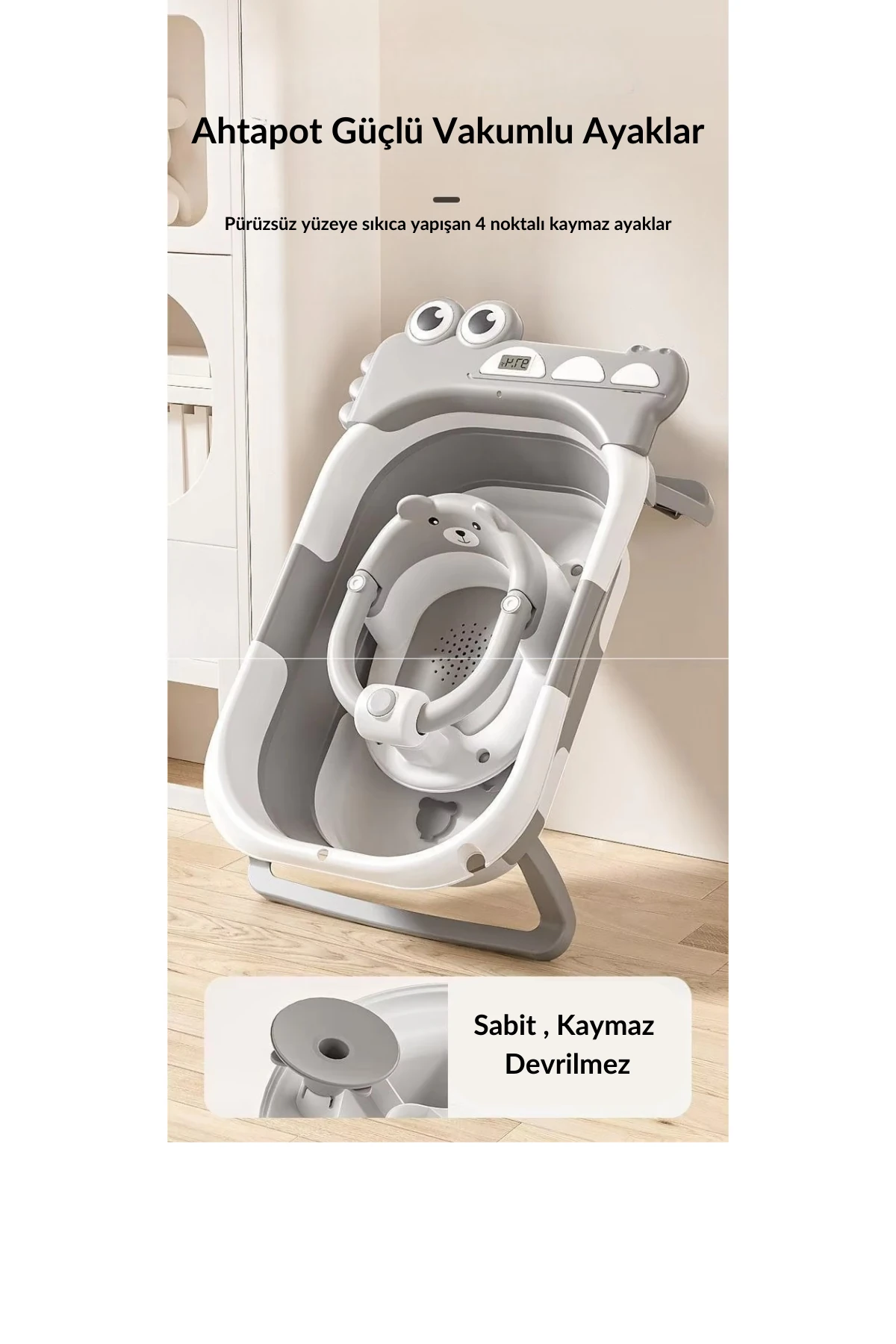 NPOL Bebek Banyo Oturağı - Vakum Tabanlı, Güvenli, Ergonomik ve Çok Amaçlı Kullanım