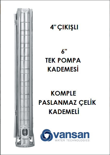 VANSAN 6" 20HP 15KW DİREKT DÖKÜM DALGIÇ POMPA