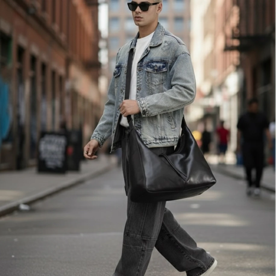 UNISEX BEJ OVERSİZE JEANS KOT CEKET