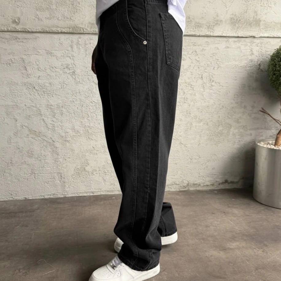 SİYAH RENK RELAX BAGGY JEANS PANTOLON
