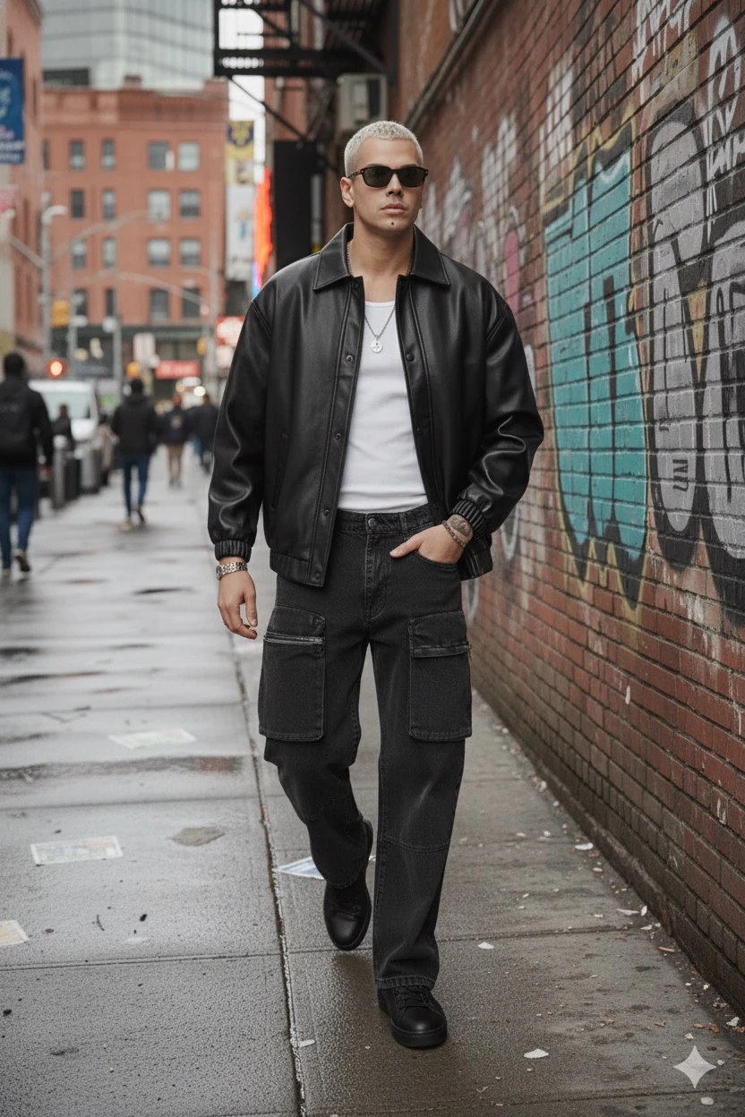 UNİSEX OLD MONEY OVERSİZE DERİ CEKET 