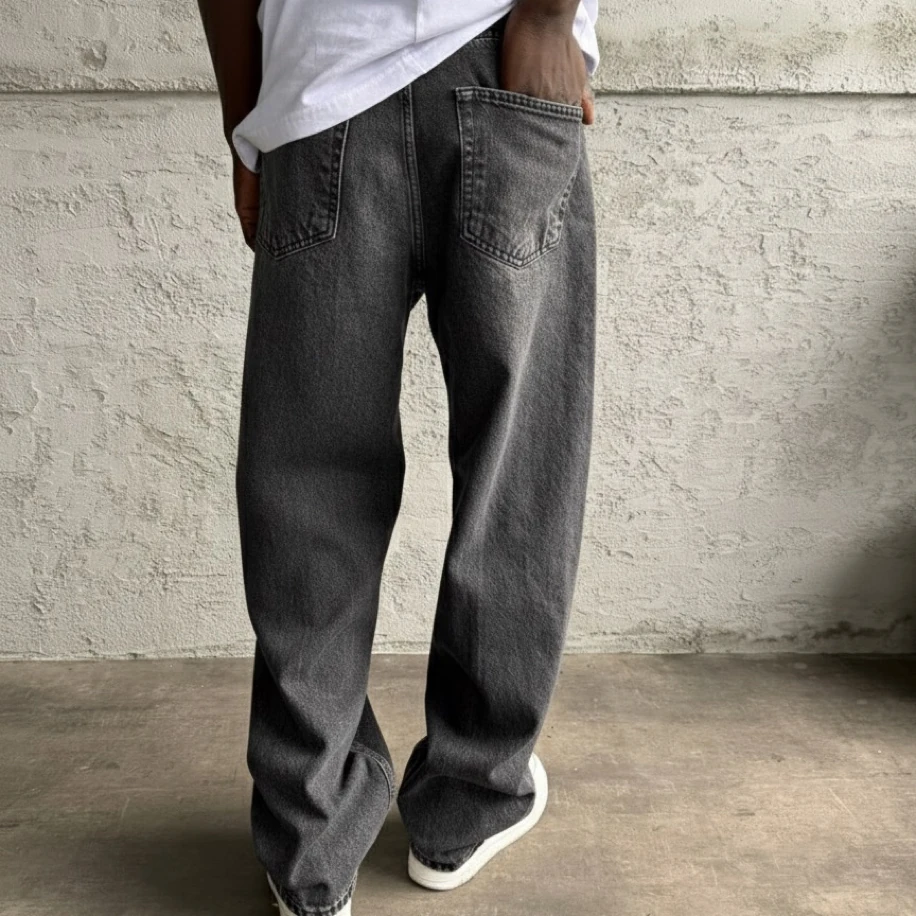 ANTRASİT RENK RELAX BAGGY JEANS PANTOLON