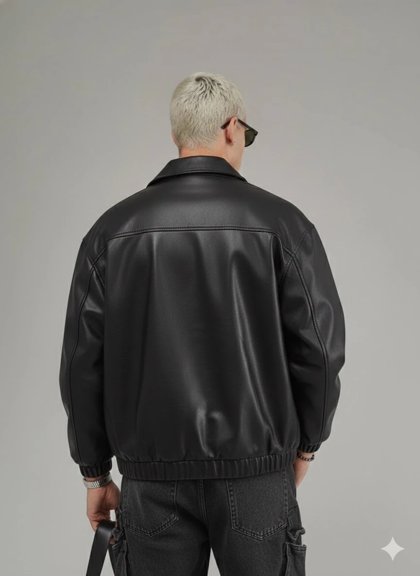 UNİSEX OLD MONEY OVERSİZE DERİ CEKET 