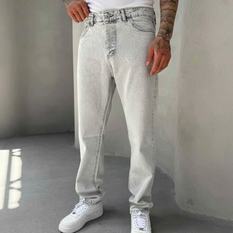 AÇİK GRİ RENK  BAGGY JEANS PANTOLON