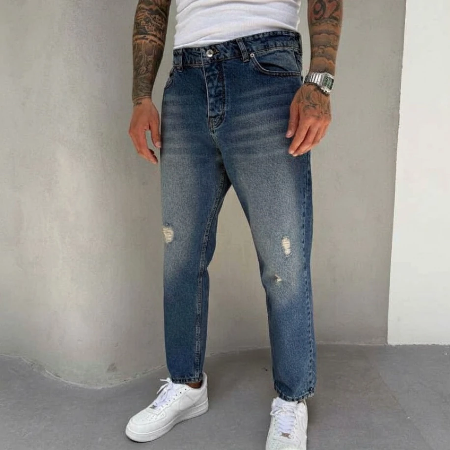 LACİVERT RENK BOYFRİEND JEANS PANTOLON