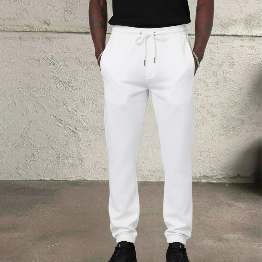 UNISEX BEYAZ  OVERSİZE EŞOFMAN ALTI