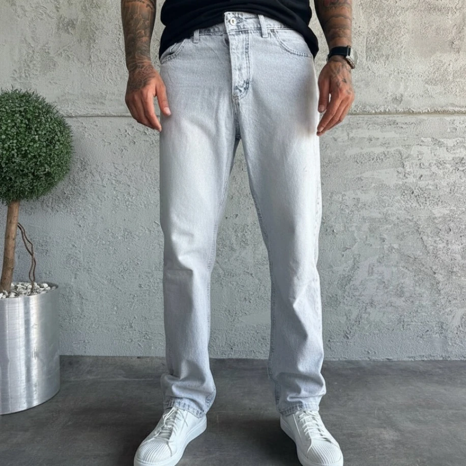 BUZ MAVİSİ  RENK  BAGGY JEANS PANTOLON