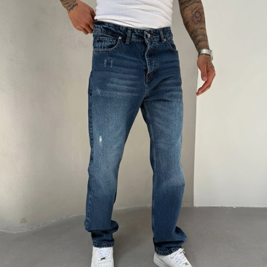 LACİVERT  RENK  BAGGY JEANS PANTOLON